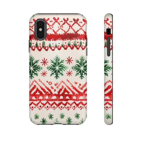 Watercolor Study of Christmas Patterns - Impact Resistant Phone Case iPhone XS Matte